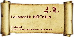 Lakomcsik Mónika névjegykártya