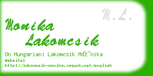 monika lakomcsik business card
